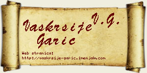 Vaskrsije Garić vizit kartica